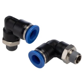 RS PRO Brass Pneumatic Fitting Male R 1/8 in Thread to 8mm Push-In Tube Connection Nickel Finish 144-2614