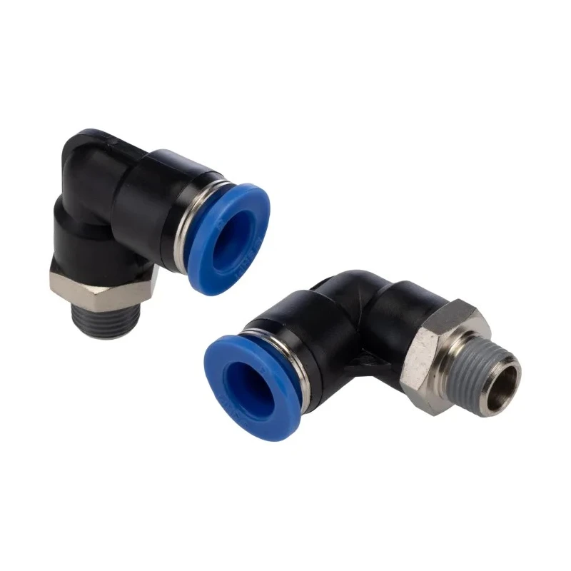 RS PRO Brass Pneumatic Fitting Male R 1/8 in Thread to 8mm Push-In Tube Connection Nickel Finish 144-2614