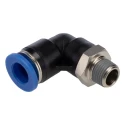 RS PRO Brass Pneumatic Fitting Male R 1/8 in Thread to 8mm Push-In Tube Connection Nickel Finish 144-2614