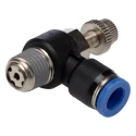 RS PRO Meter Out Control Speed Controller with Flow Regulation, Air Fluid Type, 0-150 psi 0-60 °C 144-2660