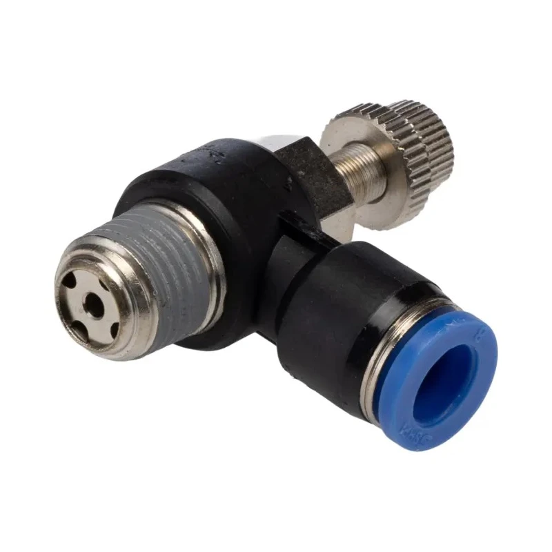 RS PRO Meter Out Control Speed Controller with Flow Regulation, Air Fluid Type, 0-150 psi 0-60 °C 144-2660