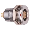 LEMO Circular Connector, 4 Contacts, Panel Mount, M12 Connector, Socket, Female, IP68, Brass Housing, Solder EGG.1T.304.CLL