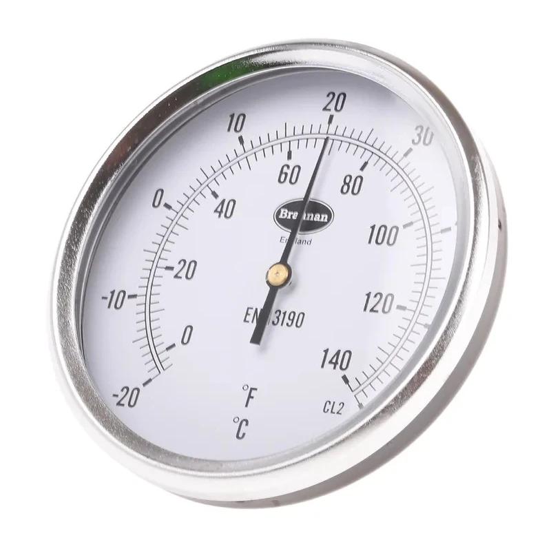RS PRO Temperature Gauge Dial Thermometer Steel Case 100mm Dial Size Threaded Connection 60°C 324-8435