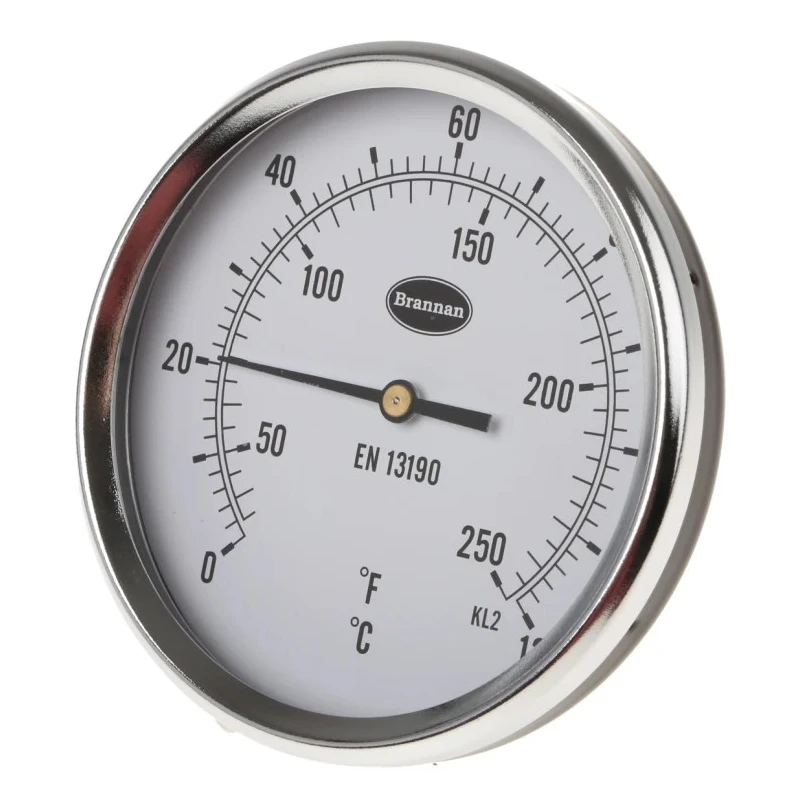 RS PRO Steel Case Temperature Gauge Dial Thermometer with 100mm Dial, Threaded Back Mount, Dual Fahrenheit and 324-8441