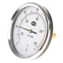 RS PRO Steel Case Temperature Gauge Dial Thermometer with 100mm Dial, Threaded Back Mount, Dual Fahrenheit and 324-8441