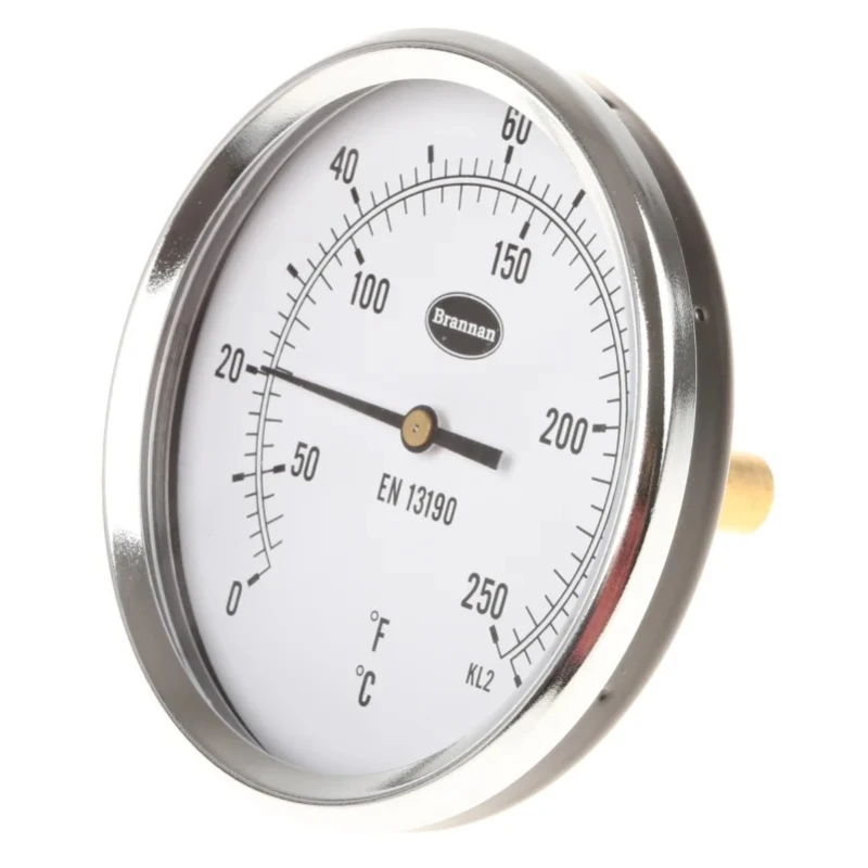 RS PRO Steel Case Temperature Gauge Dial Thermometer with 100mm Dial, Threaded Back Mount, Dual Fahrenheit and 324-8441