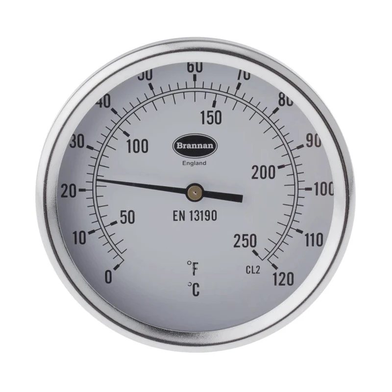 RS PRO Temperature Gauge Dial Thermometer Steel Case 100mm Dial 120°C Threaded Connection 324-8463