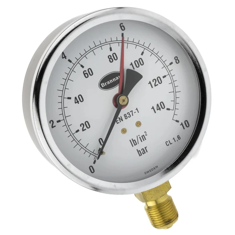 Brannan 100 mm G 3/8 Type G Pressure Gauge 10 bar 34/655/0