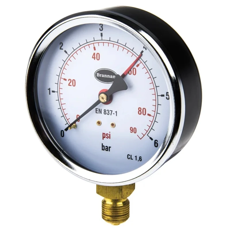 Brannan 100 mm G 3/8 Type G Pressure Gauge 6 bar 34/654/0