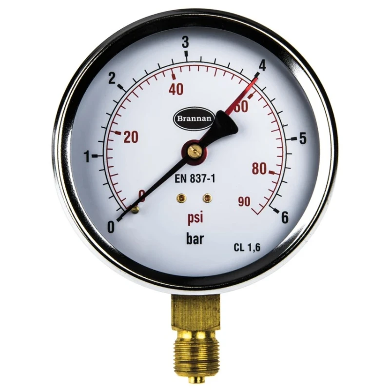 Brannan 100 mm G 3/8 Type G Pressure Gauge 6 bar 34/654/0