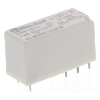 Finder PCB Power Relay 12V DC Coil 8A Switching Current DPDT 41.52.9.012.0010