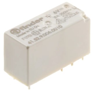 Finder PCB Power Relay 6V DC Coil 8A Switching Current DPDT Model 41.52.9.006.0010