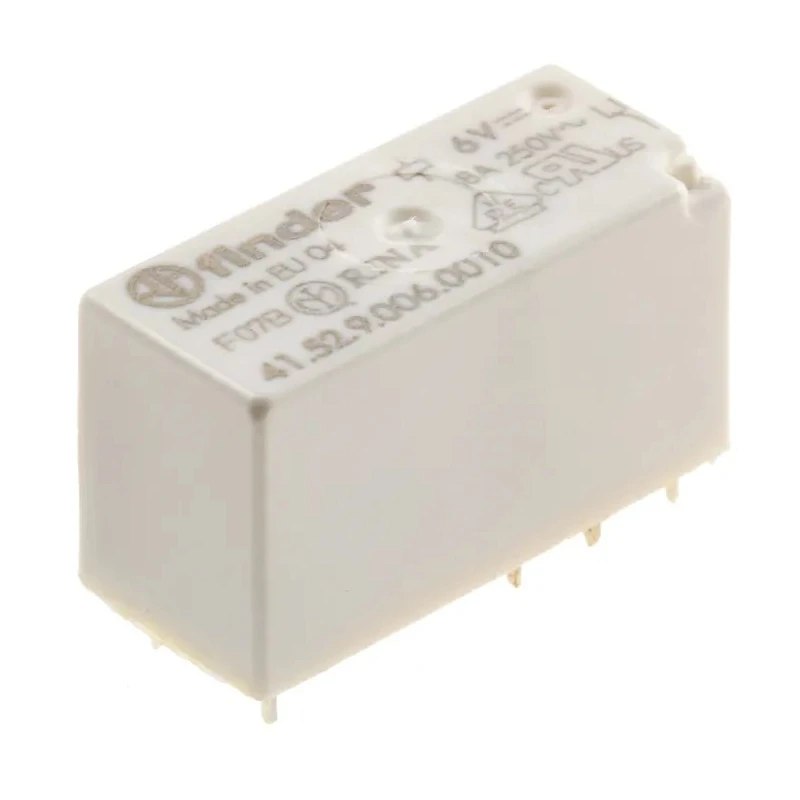 Finder PCB Power Relay 6V DC Coil 8A Switching Current DPDT Model 41.52.9.006.0010