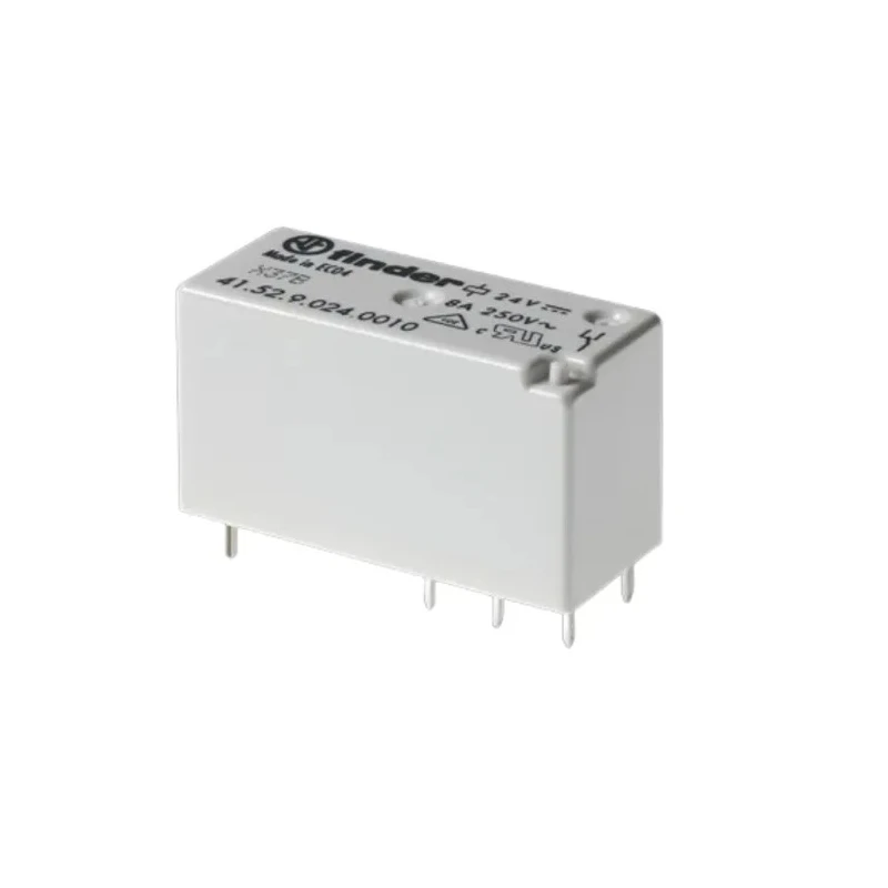 Finder PCB Power Relay, 24V DC Coil, 8A Switching Current, DPDT Contact Configuration, Silver Alloy 41.52.9.024.0010