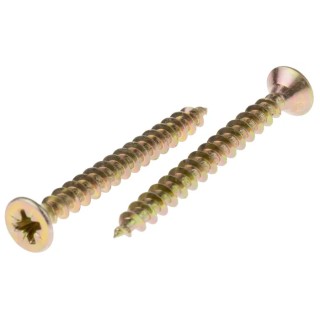 RS PRO Pozidriv Countersunk Steel Wood Screw Passivated Zinc Plated 5 mm Thread 50 mm Length 144-3484