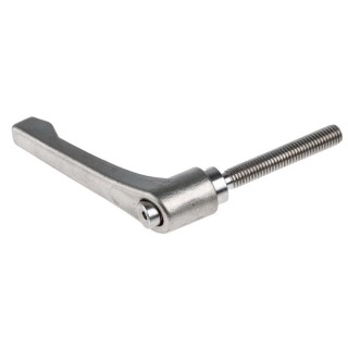RS PRO Stainless Steel Clamping Lever M8 x 50 mm Thread Length, Handle Length 65 mm 144-3612