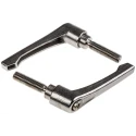 RS PRO Stainless Steel Clamping Lever M10 x 40 mm Thread Polished Handle Silver 144-3615
