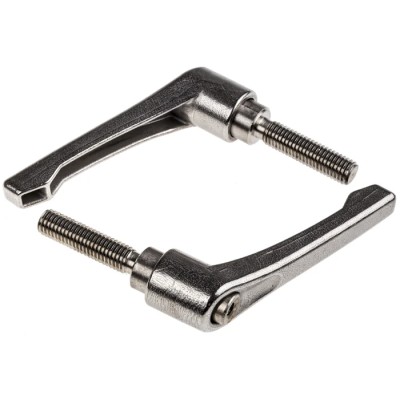 RS PRO Stainless Steel Clamping Lever M10 x 40 mm Thread Polished Handle Silver 144-3615