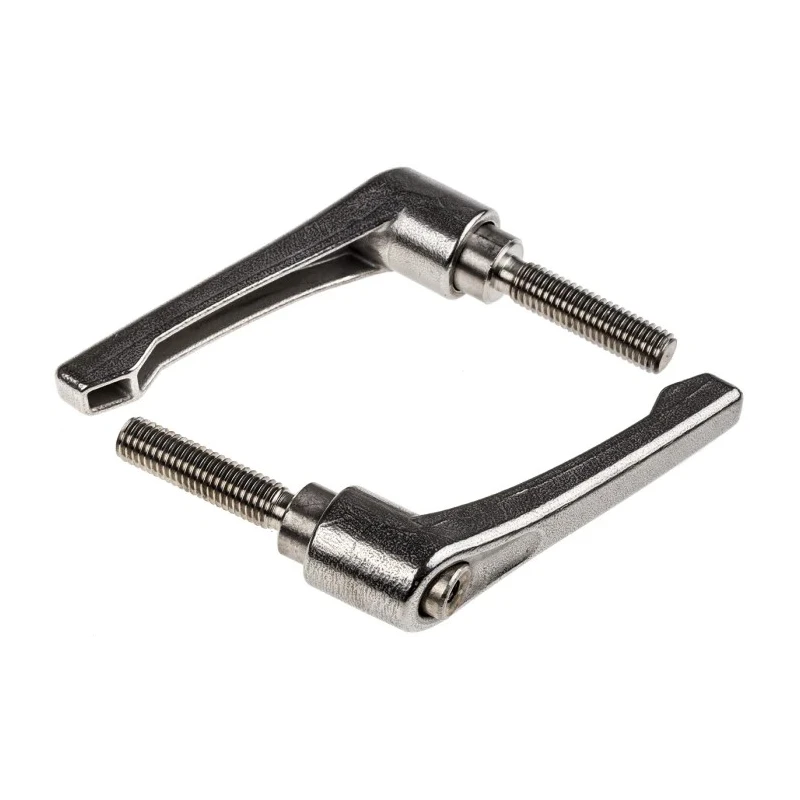 RS PRO Stainless Steel Clamping Lever M10 x 40 mm Thread Polished Handle Silver 144-3615