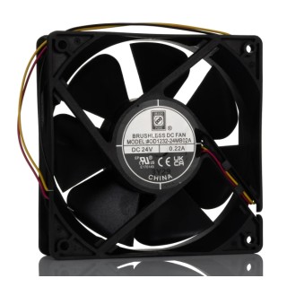 RS PRO Axial Fan 24V DC 181.8 m³/h 5.28 W 220 mA Max IP55 120mm x 120mm x 32mm IP55