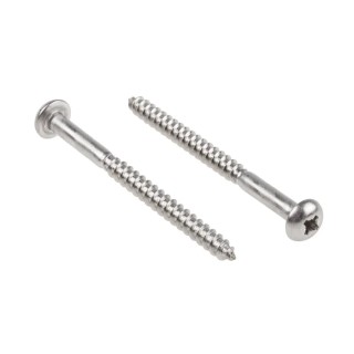 RS PRO Pozidriv Round Head Stainless Steel Wood Screw Metric Thread 65 mm Length 144-3522