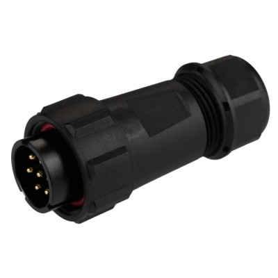 RS PRO Industrial Circular Connector Cable Plug Male 7 Contacts 15A 500V IP68 Threaded Shell 21 mm 144-4214