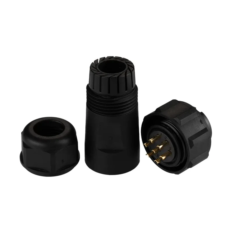 RS PRO Industrial Circular Connector Cable Plug Male 7 Contacts 15A 500V IP68 Threaded Shell 21 mm 144-4214
