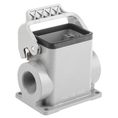 HARTING 1930 Range Heavy Duty Power Connector Housing 1 Lever, Die Cast Aluminium, IP65, Thread Size M25 x 1.5 19302060291