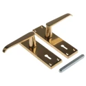RS PRO Brass Lever Handle 148mm Height, 38mm Width, Fixing Centres 57mm 165-425