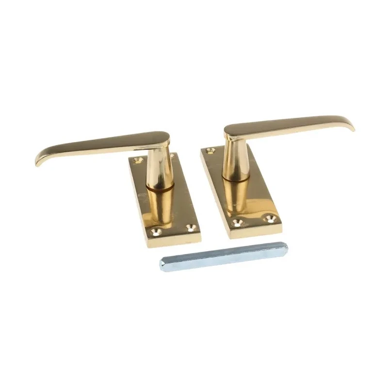 RS PRO Brass Lever Handle 148 mm Height, 38 mm Width, 57 mm Fixing Centres 165-548