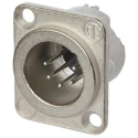 Neutrik Panel XLR Connector Straight 50V Male 6 Way Silver Over Nickel Plating NC6MD-LX