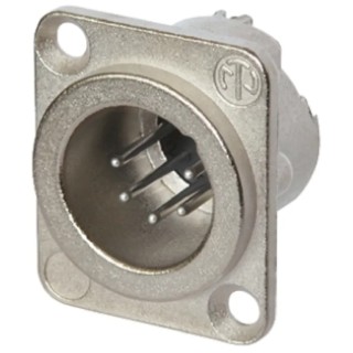 Neutrik Panel XLR Connector Straight 50V Male 6 Way Silver Over Nickel Plating NC6MD-LX