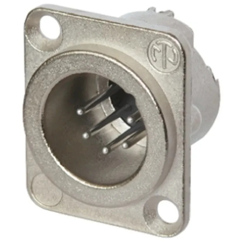 Neutrik Panel XLR Connector Straight 50V Male 6 Way Silver Over Nickel Plating NC6MD-LX