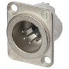 Neutrik Panel XLR Connector Straight 50V Male 6 Way Silver Over Nickel Plating NC6MD-LX