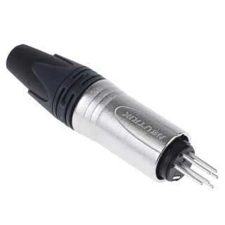 Neutrik Cable XLR Connector, Straight, 50V Male, 6 Way, Silver over Nickel Plating NC6MXX