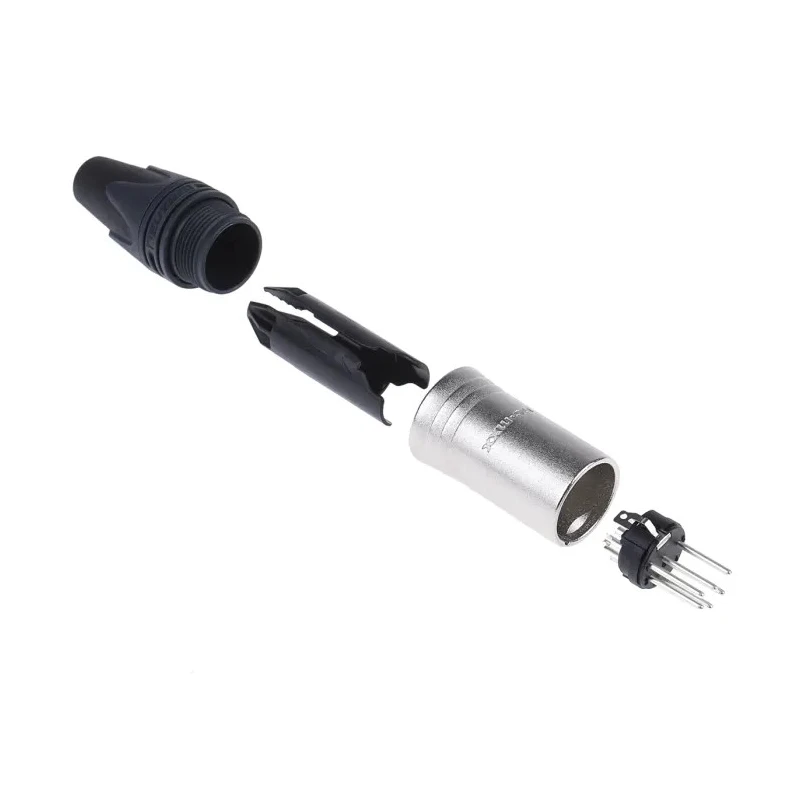 Neutrik Cable XLR Connector, Straight, 50V Male, 6 Way, Silver over Nickel Plating NC6MXX