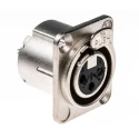 RS PRO Panel XLR Connector, Straight 3-Way Female, 50V, Silver over Nickel Plating NC3FD-LX
