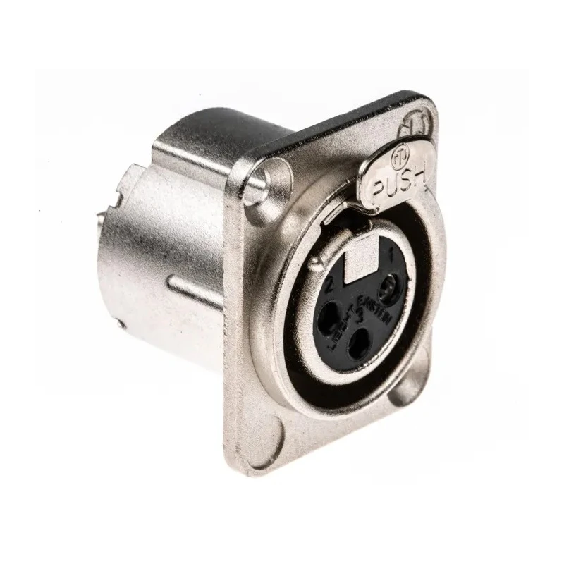 RS PRO Panel XLR Connector, Straight 3-Way Female, 50V, Silver over Nickel Plating NC3FD-LX