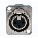 RS PRO Panel XLR Connector, Straight 3-Way Female, 50V, Silver over Nickel Plating NC3FD-LX