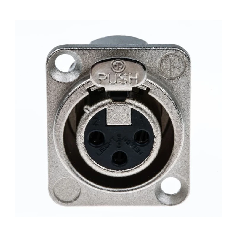 RS PRO Panel XLR Connector, Straight 3-Way Female, 50V, Silver over Nickel Plating NC3FD-LX