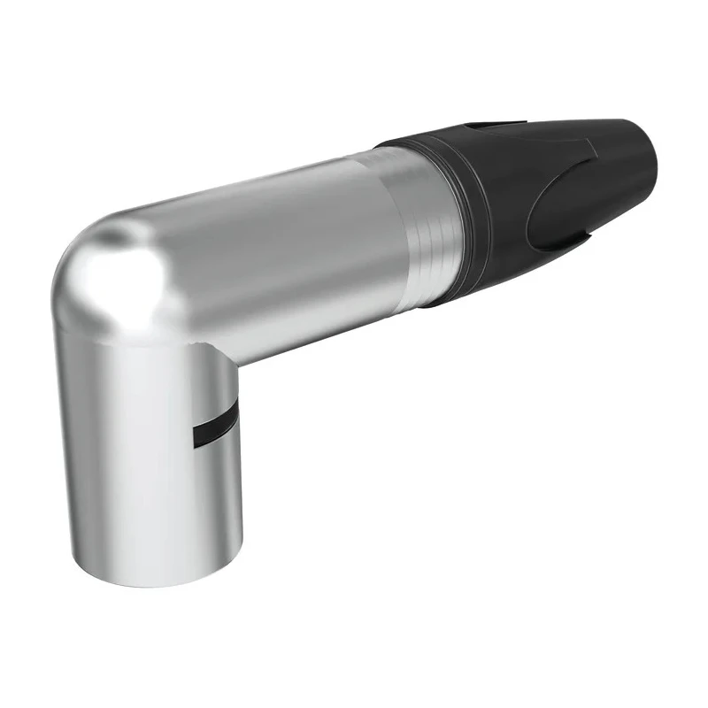 Neutrik Right Angle Cable XLR Connector, Male, 3 Contacts, Silver over Nickel Plating, 50V AC, Nylon Housing NC3MRX
