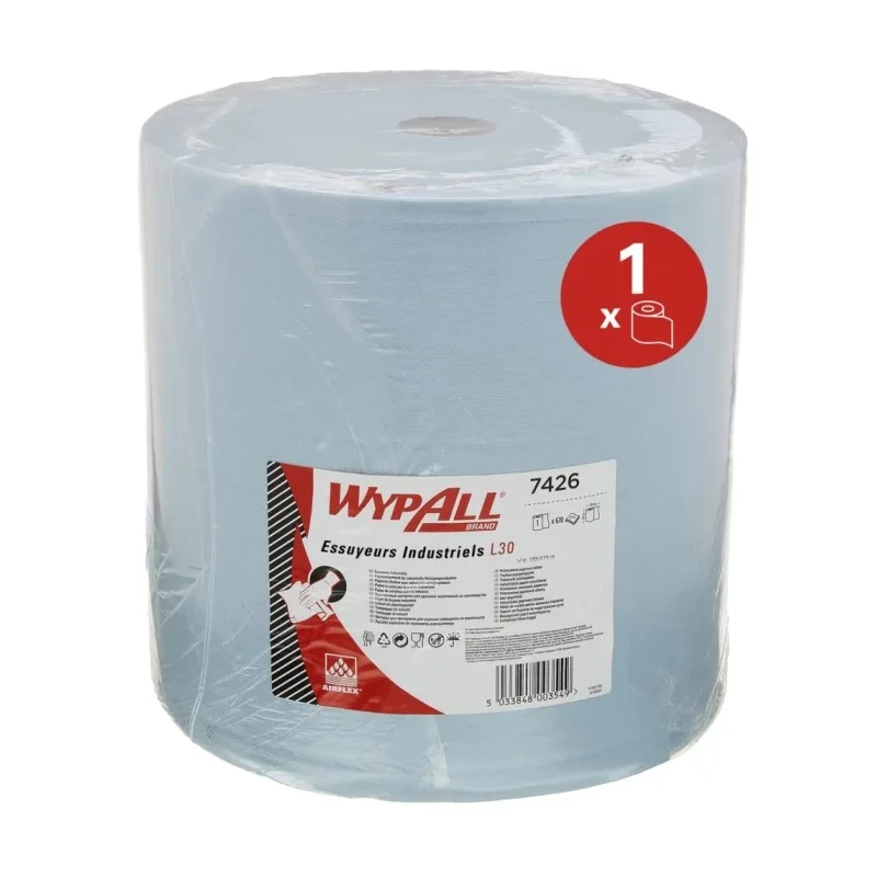 WYPALL L30 General Clean Blue 3-Ply Industrial Paper Towel Roll, 380 x 330 mm, 670 Sheets 7426