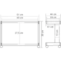 RS PRO 2 Shelf Printer Stand Metal Frame White Grey 30kg Max Load 380mm Height 510mm Width 440mm Depth 144-5957