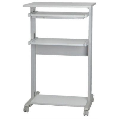 RS PRO Standing Computer Desk with Wheeled Mobility and Slide-Out Keyboard Shelf 1100mm x 680mm x 540mm 144-5960