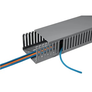 HellermannTyton HTWD-PD Cable Trunking Grey Open Slot W20mm x D50mm L2m Polyvinyl Chloride