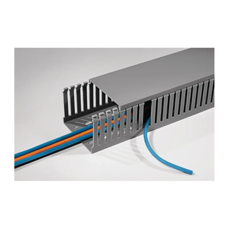 HellermannTyton Cable Trunking Open Slot W37.5 mm x D75 mm x L2 m Polyvinyl Chloride HTWD-PD 185-43775 HTWD-PD-37.5X75-PVC-GY