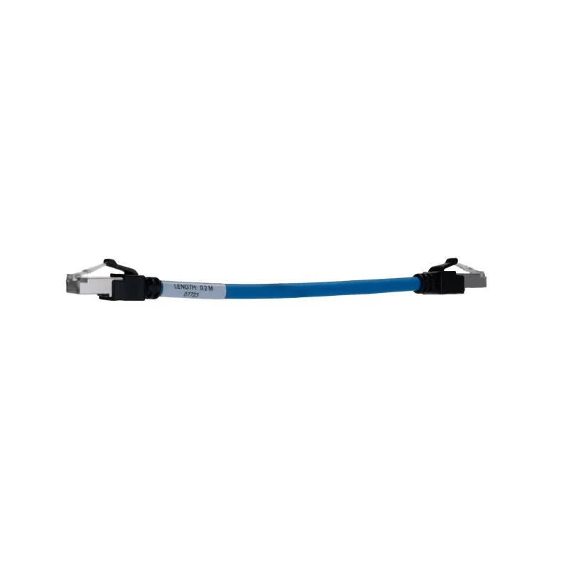 Omron Cat6a Shielded Screened Low Smoke Zero Halogen Ethernet Cable 8 Core Blue 200 mm XS6W-6LSZH8SS20CM-B