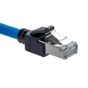 Omron Cat6a Shielded Screened Low Smoke Zero Halogen Ethernet Cable 8 Core Blue 200 mm XS6W-6LSZH8SS20CM-B