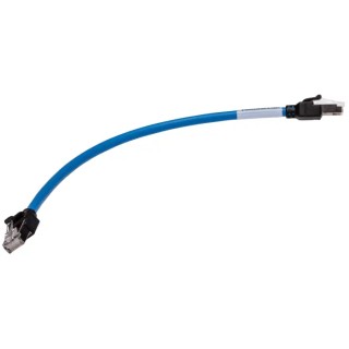 Omron Cat6a Shielded Screened Ethernet Cable Blue 300 mm Low Smoke Zero Halogen XS6W-6LSZH8SS30CM-B