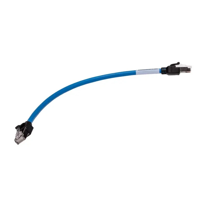 Omron Cat6a Shielded Screened Ethernet Cable Blue 300 mm Low Smoke Zero Halogen XS6W-6LSZH8SS30CM-B